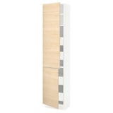 SEKTION / MAXIMERA Gabin alto 2 prtas 4 cjnes +ests, blanco/Askersund efecto fresno claro, 46x37x203 cm
