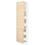 SEKTION / MAXIMERA Gabin alto 2 prtas 4 cjnes +ests, blanco/Askersund efecto fresno claro, 61x37x229 cm
