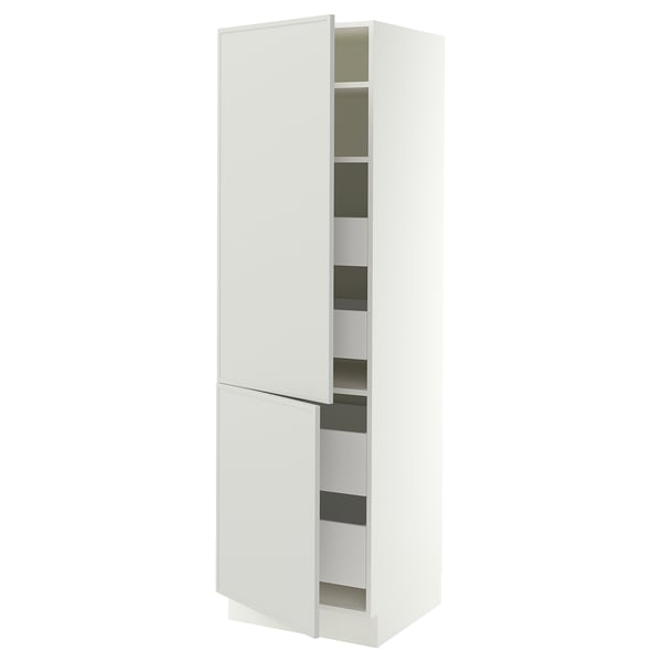 SEKTION / MAXIMERA Gabin alto 2 prtas 4 cjnes +ests, blanco/Aspudden gris claro, 61x61x203 cm