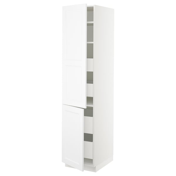 SEKTION / MAXIMERA Gabin alto 2 prtas 4 cjnes +ests, blanco/Axstad blanco mate, 46x61x203 cm