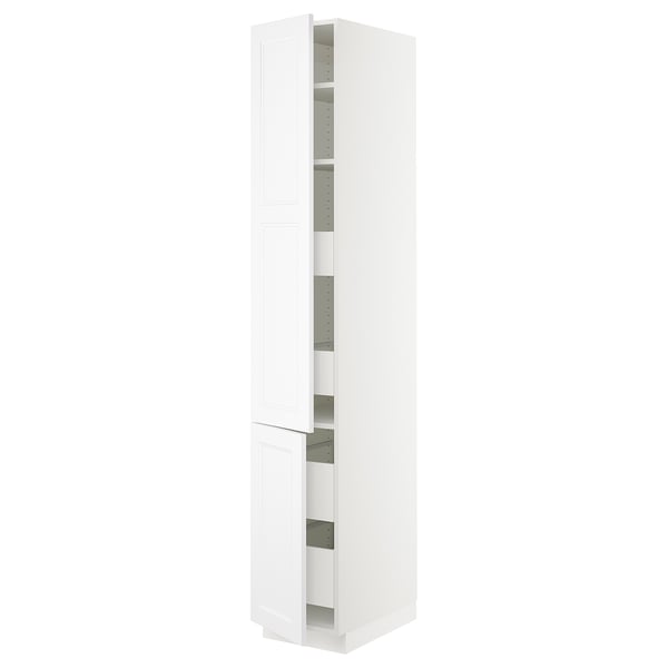 SEKTION / MAXIMERA Gabin alto 2 prtas 4 cjnes +ests, blanco/Axstad blanco mate, 38x61x229 cm