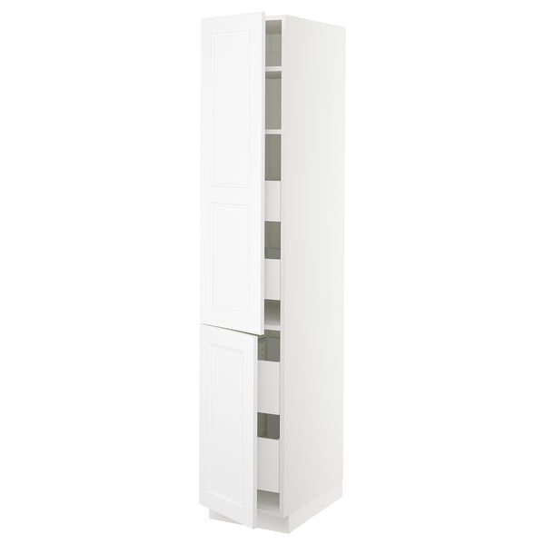 SEKTION / MAXIMERA Gabin alto 2 prtas 4 cjnes +ests, blanco/Axstad blanco mate, 38x61x203 cm