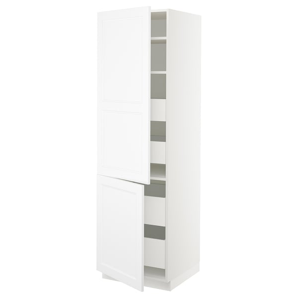 SEKTION / MAXIMERA Gabin alto 2 prtas 4 cjnes +ests, blanco/Axstad blanco mate, 61x61x203 cm