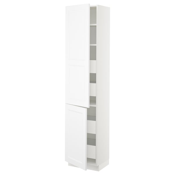 SEKTION / MAXIMERA Gabin alto 2 prtas 4 cjnes +ests, blanco/Axstad blanco mate, 46x37x203 cm
