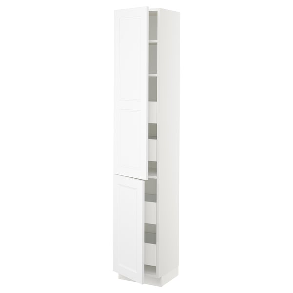 SEKTION / MAXIMERA Gabin alto 2 prtas 4 cjnes +ests, blanco/Axstad blanco mate, 38x37x203 cm