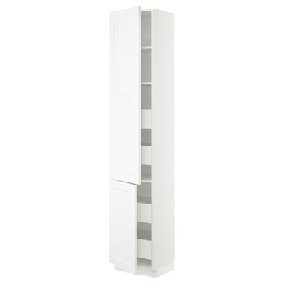 SEKTION / MAXIMERA Gabin alto 2 prtas 4 cjnes +ests, blanco/Axstad blanco mate, 46x37x229 cm