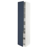 SEKTION / MAXIMERA Gabin alto 2 prtas 4 cjnes +ests, blanco Axstad/mate azul, 46x61x229 cm