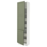 SEKTION / MAXIMERA Gabin alto 2 prtas 4 cjnes +ests, blanco/Axstad verde grisáceo, 61x37x229 cm