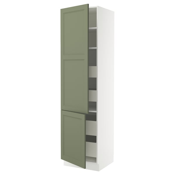 SEKTION / MAXIMERA Gabin alto 2 prtas 4 cjnes +ests, blanco/Axstad verde grisáceo, 61x61x229 cm