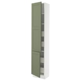 SEKTION / MAXIMERA Gabin alto 2 prtas 4 cjnes +ests, blanco/Axstad verde grisáceo, 46x37x229 cm