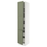 SEKTION / MAXIMERA Gabin alto 2 prtas 4 cjnes +ests, blanco/Axstad verde grisáceo, 46x61x229 cm