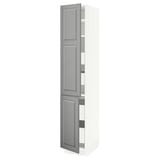 SEKTION / MAXIMERA Gabin alto 2 prtas 4 cjnes +ests, blanco/Bodbyn gris, 38x61x203 cm