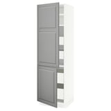 SEKTION / MAXIMERA Gabin alto 2 prtas 4 cjnes +ests, blanco/Bodbyn gris, 61x61x203 cm