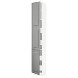 SEKTION / MAXIMERA Gabin alto 2 prtas 4 cjnes +ests, blanco/Bodbyn gris, 38x37x229 cm