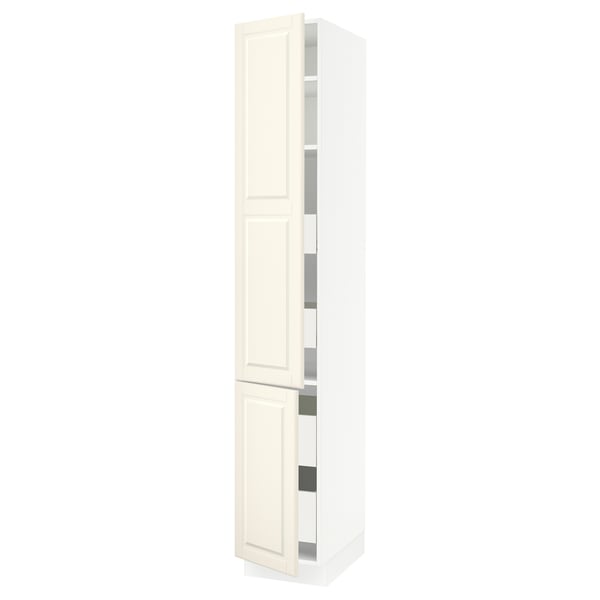 SEKTION / MAXIMERA Gabin alto 2 prtas 4 cjnes +ests, blanco/Bodbyn hueso, 38x61x229 cm