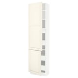 SEKTION / MAXIMERA Gabin alto 2 prtas 4 cjnes +ests, blanco/Bodbyn hueso, 61x37x229 cm
