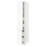 SEKTION / MAXIMERA Gabin alto 2 prtas 4 cjnes +ests, blanco Enköping/blanco efecto madera, 46x61x229 cm