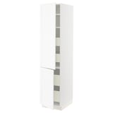 SEKTION / MAXIMERA Gabin alto 2 prtas 4 cjnes +ests, blanco Enköping/blanco efecto madera, 46x61x203 cm