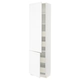SEKTION / MAXIMERA Gabin alto 2 prtas 4 cjnes +ests, blanco Enköping/blanco efecto madera, 61x37x229 cm