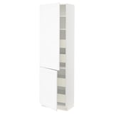 SEKTION / MAXIMERA Gabin alto 2 prtas 4 cjnes +ests, blanco Enköping/blanco efecto madera, 61x37x203 cm