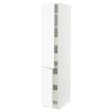 SEKTION / MAXIMERA Gabin alto 2 prtas 4 cjnes +ests, blanco Enköping/blanco efecto madera, 38x61x203 cm