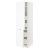 SEKTION / MAXIMERA Gabin alto 2 prtas 4 cjnes +ests, blanco Enköping/blanco efecto madera, 61x61x203 cm