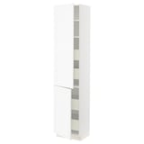 SEKTION / MAXIMERA Gabin alto 2 prtas 4 cjnes +ests, blanco Enköping/blanco efecto madera, 46x37x203 cm