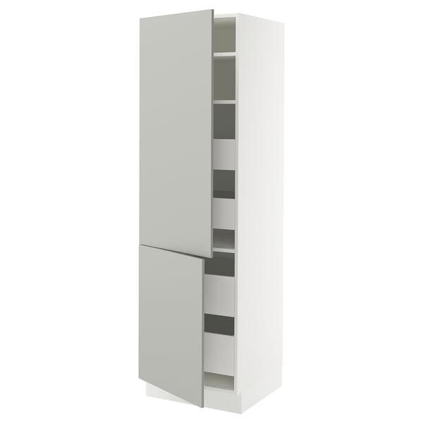 SEKTION / MAXIMERA Gabin alto 2 prtas 4 cjnes +ests, blanco/Havstorp gris claro, 61x61x203 cm