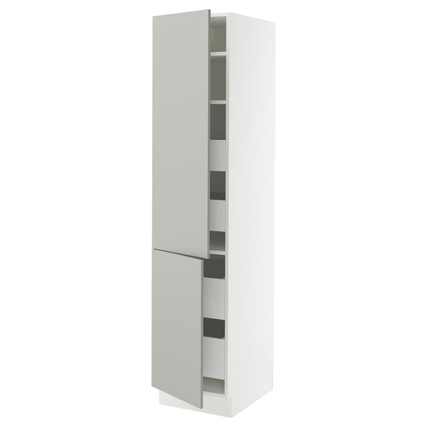 SEKTION / MAXIMERA Gabin alto 2 prtas 4 cjnes +ests, blanco/Havstorp gris claro, 46x61x203 cm