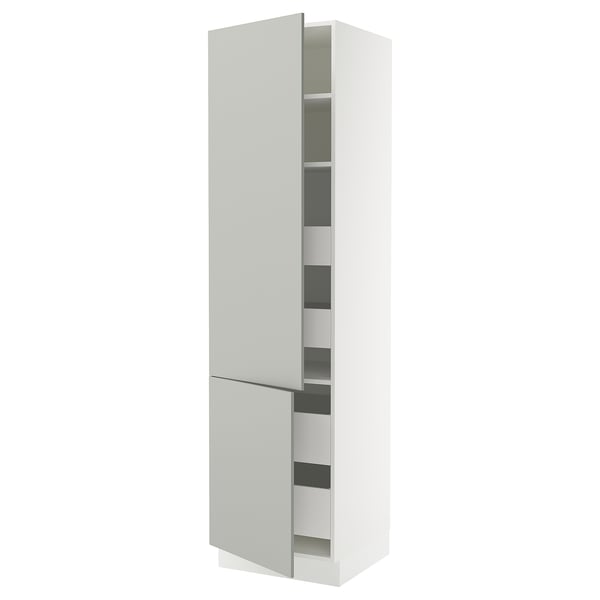 SEKTION / MAXIMERA Gabin alto 2 prtas 4 cjnes +ests, blanco/Havstorp gris claro, 61x61x229 cm