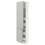 SEKTION / MAXIMERA Gabin alto 2 prtas 4 cjnes +ests, blanco/Havstorp gris claro, 61x37x229 cm
