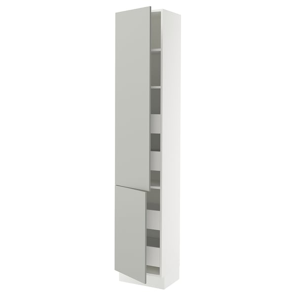 SEKTION / MAXIMERA Gabin alto 2 prtas 4 cjnes +ests, blanco/Havstorp gris claro, 46x37x229 cm