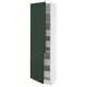 SEKTION / MAXIMERA Gabin alto 2 prtas 4 cjnes +ests, blanco/Havstorp Verde oscuro, 61x37x203 cm