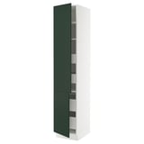 SEKTION / MAXIMERA Gabin alto 2 prtas 4 cjnes +ests, blanco/Havstorp Verde oscuro, 46x61x229 cm