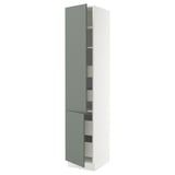SEKTION / MAXIMERA Gabin alto 2 prtas 4 cjnes +ests, blanco/Nickebo Verde grisáceo mate, 46x61x229 cm