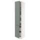 SEKTION / MAXIMERA Gabin alto 2 prtas 4 cjnes +ests, blanco/Nickebo Verde grisáceo mate, 46x61x229 cm
