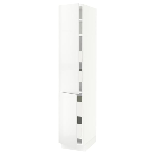 SEKTION / MAXIMERA Gabin alto 2 prtas 4 cjnes +ests, blanco/Ringhult blanco, 38x61x203 cm