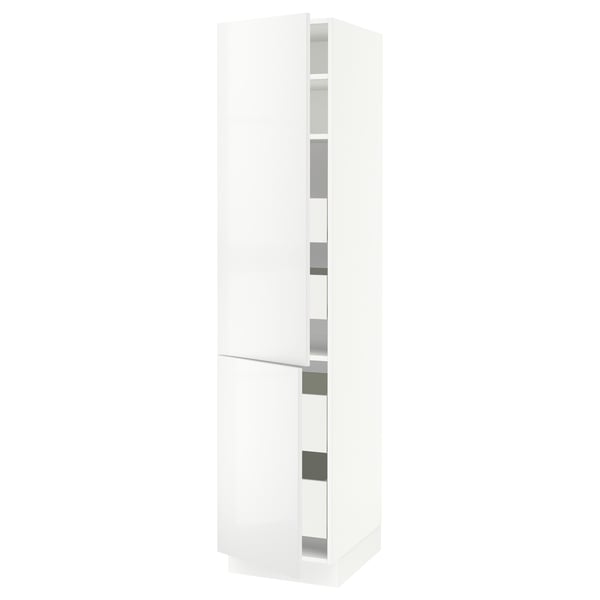 SEKTION / MAXIMERA Gabin alto 2 prtas 4 cjnes +ests, blanco/Ringhult blanco, 46x61x203 cm
