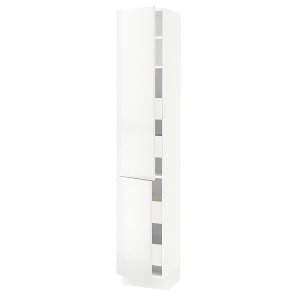 SEKTION / MAXIMERA Gabin alto 2 prtas 4 cjnes +ests, blanco/Ringhult blanco, 38x37x203 cm