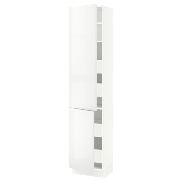 SEKTION / MAXIMERA Gabin alto 2 prtas 4 cjnes +ests, blanco/Ringhult blanco, 46x37x203 cm