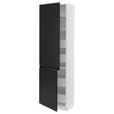 SEKTION / MAXIMERA Gabin alto 2 prtas 4 cjnes +ests, blanco/Upplöv Carbón mate, 61x37x203 cm