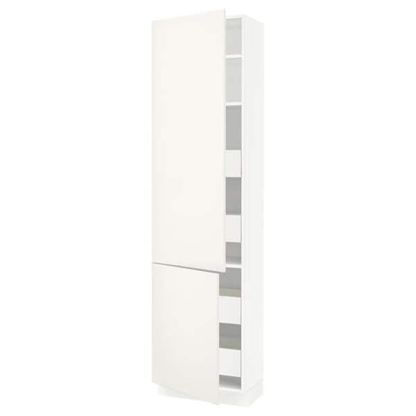 SEKTION / MAXIMERA Gabin alto 2 prtas 4 cjnes +ests, blanco/Veddinge blanco, 61x37x229 cm