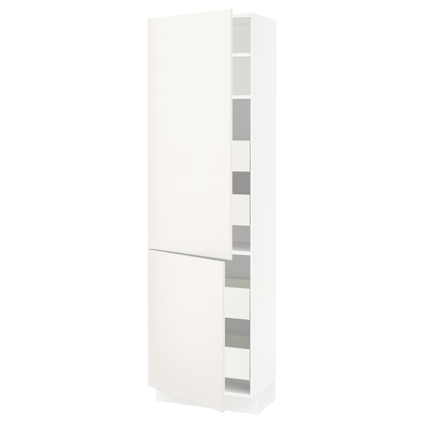 SEKTION / MAXIMERA Gabin alto 2 prtas 4 cjnes +ests, blanco/Veddinge blanco, 61x37x203 cm