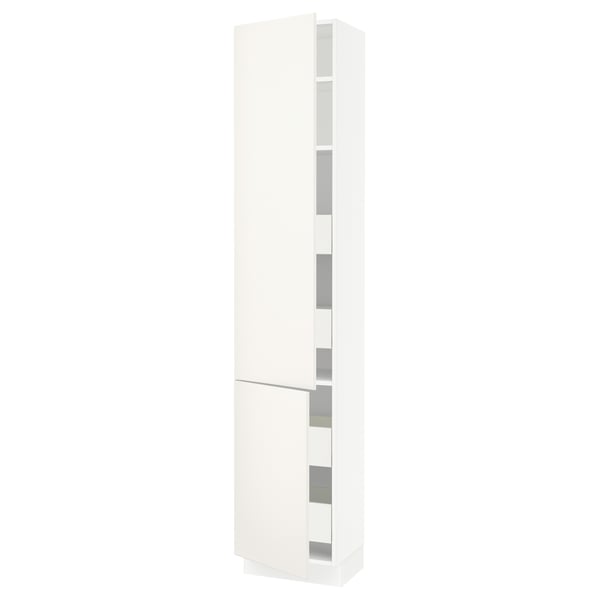 SEKTION / MAXIMERA Gabin alto 2 prtas 4 cjnes +ests, blanco/Veddinge blanco, 46x37x229 cm
