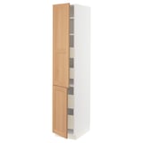 SEKTION / MAXIMERA Gabin alto 2 prtas 4 cjnes +ests, blanco/Vedhamn roble, 38x61x203 cm