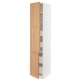 SEKTION / MAXIMERA Gabin alto 2 prtas 4 cjnes +ests, blanco/Vedhamn roble, 46x61x229 cm