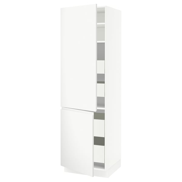 SEKTION / MAXIMERA Gabin alto 2 prtas 4 cjnes +ests, blanco/Voxtorp blanco mate, 61x61x203 cm