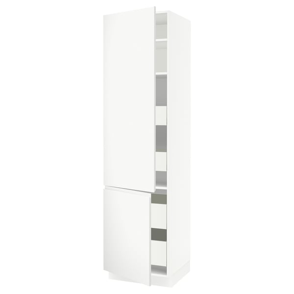 SEKTION / MAXIMERA Gabin alto 2 prtas 4 cjnes +ests, blanco/Voxtorp blanco mate, 61x61x229 cm