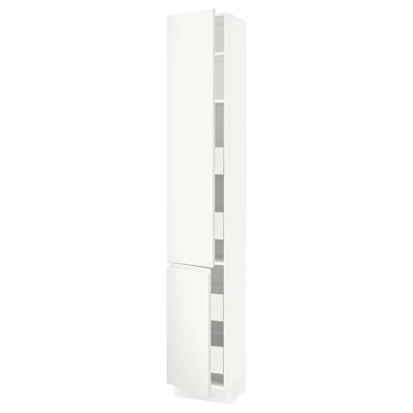 SEKTION / MAXIMERA Gabin alto 2 prtas 4 cjnes +ests, blanco/Voxtorp blanco mate, 38x37x229 cm