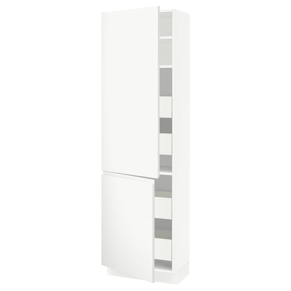 SEKTION / MAXIMERA Gabin alto 2 prtas 4 cjnes +ests, blanco/Voxtorp blanco mate, 61x37x203 cm